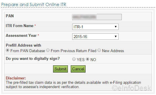 Prepare and submit and online ITR