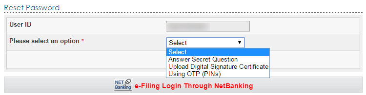 Reset Password Options